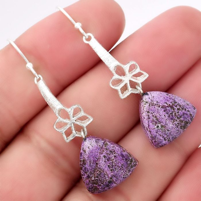 Natural Purpurite - South Africa Earrings SDE52547 E-1205, 14x14 mm