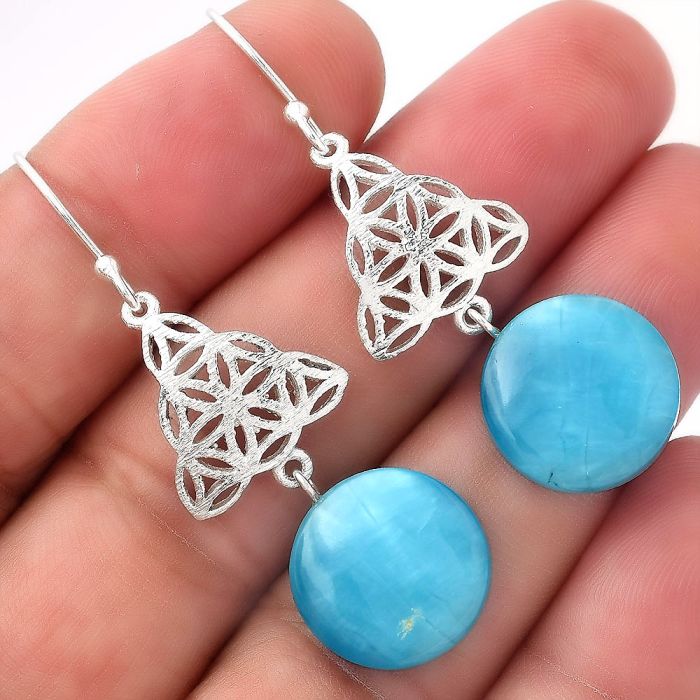 Natural Smithsonite Earrings SDE52643 E-1108, 15x15 mm