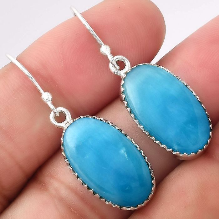 Natural Smithsonite Earrings SDE52726 E-1113, 11x19 mm