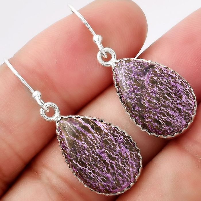 Natural Purpurite - South Africa Earrings SDE52736 E-1113, 13x19 mm