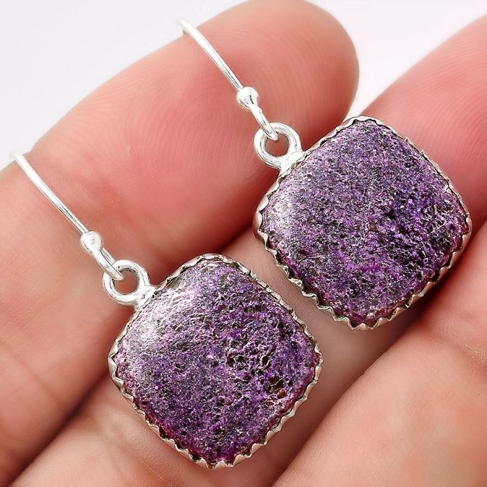 Natural Purpurite - South Africa Earrings SDE52737 E-1113, 14x14 mm