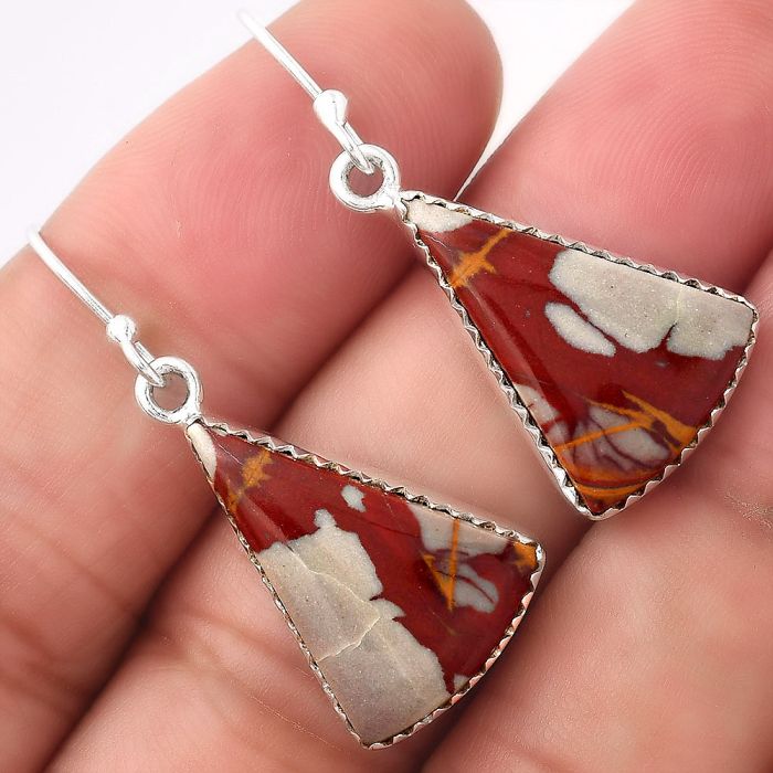 Natural Noreena Jasper Earrings SDE52762 E-1113, 14x20 mm