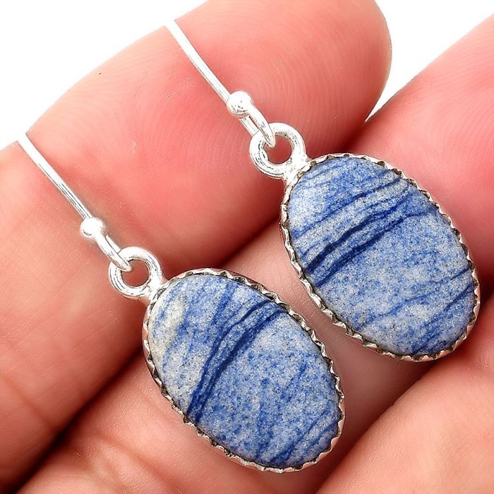 Natural Dumortierite Quartz Earrings SDE52763 E-1113, 11x16 mm