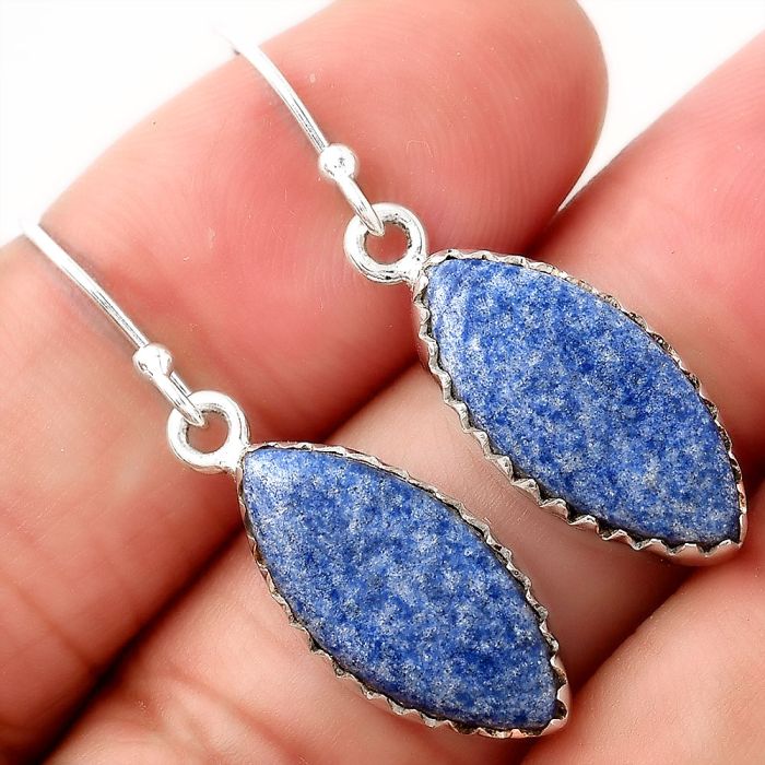 Natural Dumortierite Quartz Earrings SDE52768 E-1113, 9x18 mm