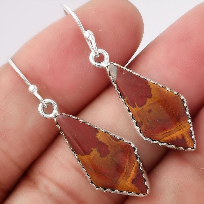 Natural Noreena Jasper Earrings SDE52773 E-1113, 11x22 mm