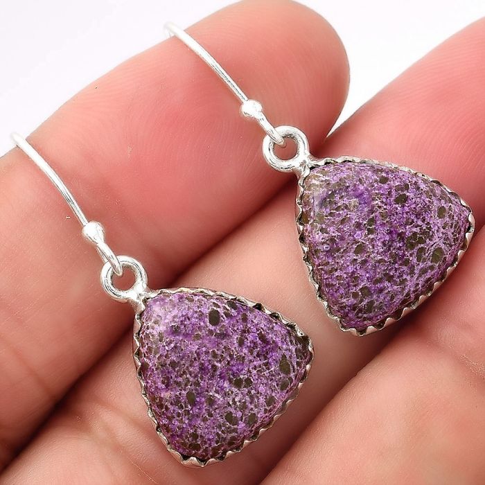 Natural Purpurite - South Africa Earrings SDE52775 E-1113, 14x14 mm