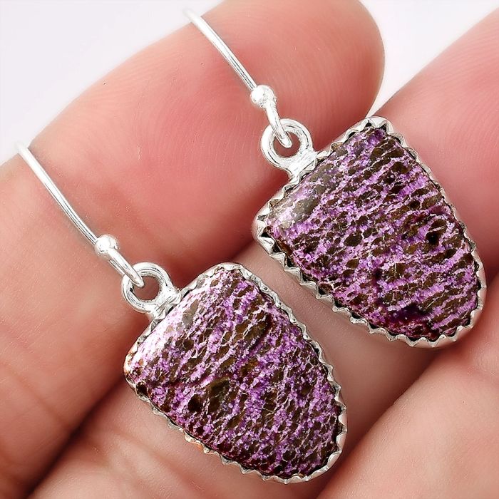 Natural Purpurite - South Africa Earrings SDE52778 E-1113, 12x16 mm