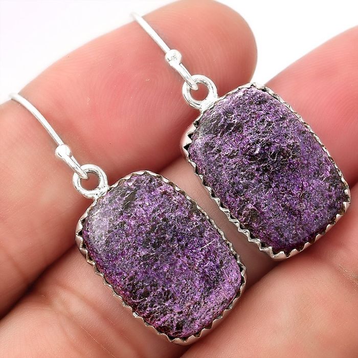 Natural Purpurite - South Africa Earrings SDE52797 E-1113, 13x18 mm