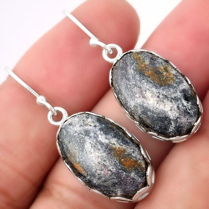 Natural Indian Blanket Jasper Earrings SDE52843 E-1113, 12x19 mm