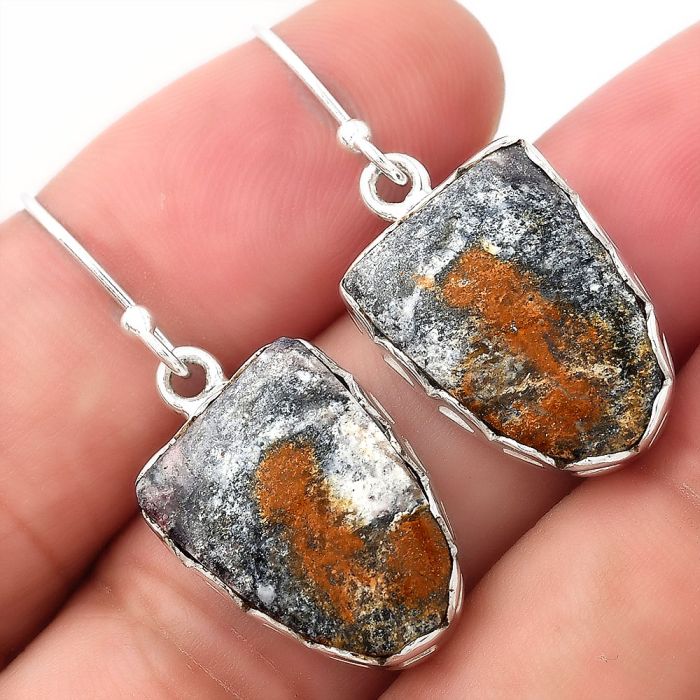 Natural Indian Blanket Jasper Earrings SDE52845 E-1113, 13x18 mm