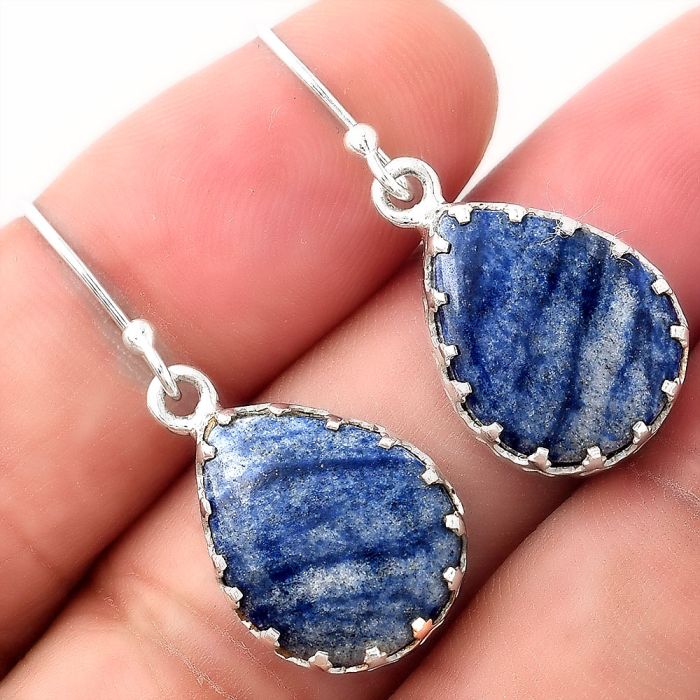 Natural Dumortierite Quartz Earrings SDE52877 E-1113, 13x17 mm