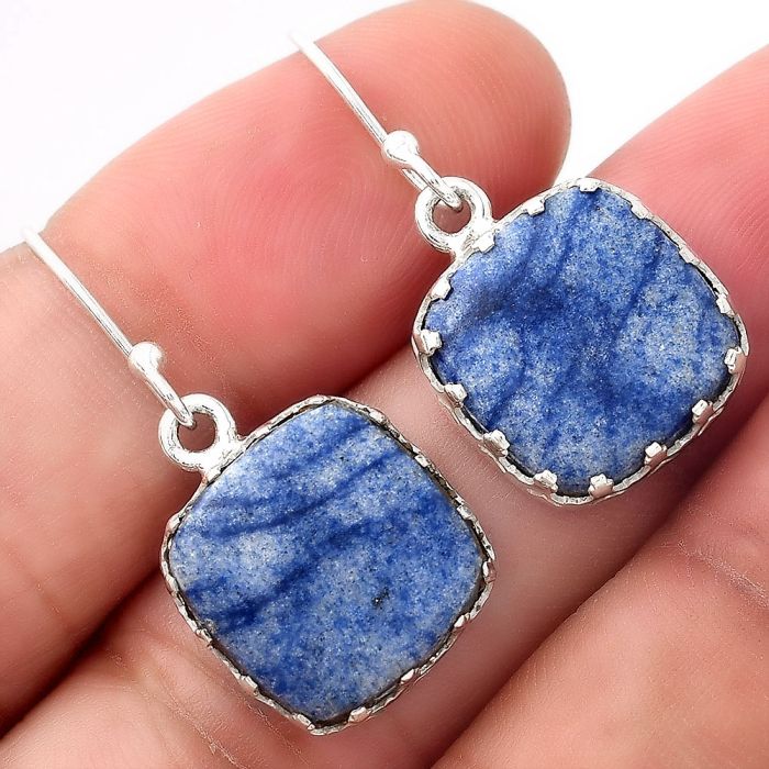 Natural Dumortierite Quartz Earrings SDE52913 E-1113, 14x14 mm