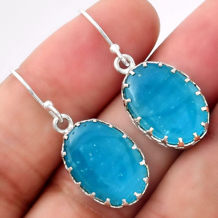 Natural Smithsonite Earrings SDE52920 E-1113, 12x17 mm