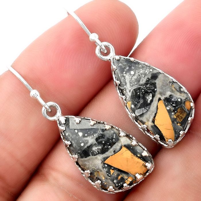 Natural Maligano Jasper - Indonesia Earrings SDE52922 E-1113, 11x21 mm