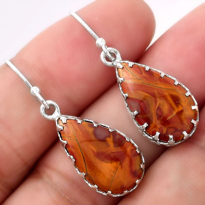 Natural Noreena Jasper Earrings SDE52928 E-1113, 11x19 mm