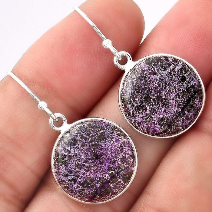 Natural Purpurite - South Africa Earrings SDE53139 E-1001, 16x16 mm