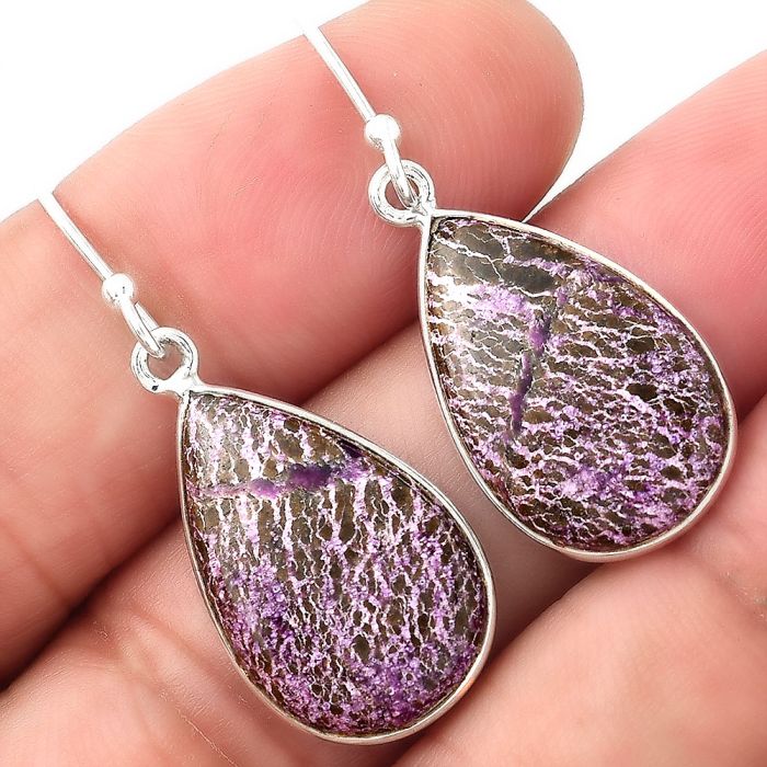 Natural Purpurite - South Africa Earrings SDE53148 E-1001, 13x20 mm