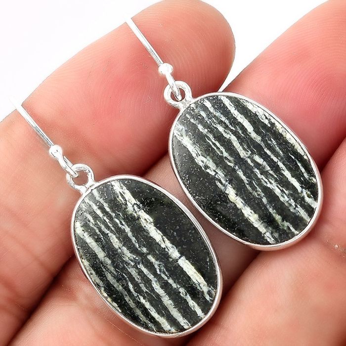 Natural Chrysotile Earrings SDE53149 E-1001, 14x21 mm