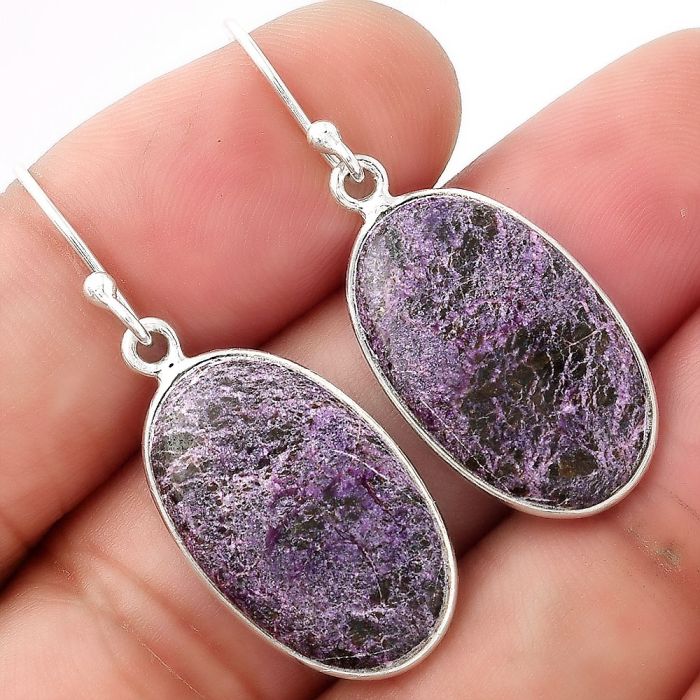 Natural Purpurite - South Africa Earrings SDE53174 E-1001, 13x21 mm