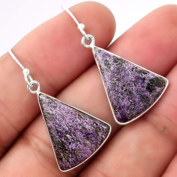 Natural Purpurite - South Africa Earrings SDE53182 E-1001, 16x20 mm