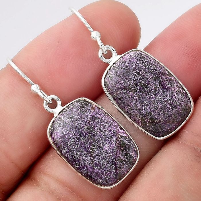 Natural Purpurite - South Africa Earrings SDE53200 E-1001, 12x17 mm