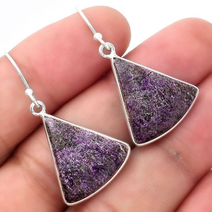 Natural Purpurite - South Africa Earrings SDE53209 E-1001, 18x19 mm