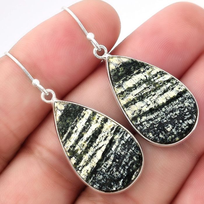 Natural Chrysotile Earrings SDE53279 E-1001, 15x26 mm