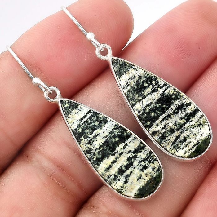 Natural Chrysotile Earrings SDE53280 E-1001, 11x27 mm