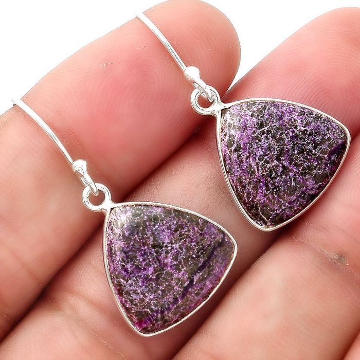 Natural Purpurite - South Africa Earrings SDE53291 E-1001, 15x15 mm