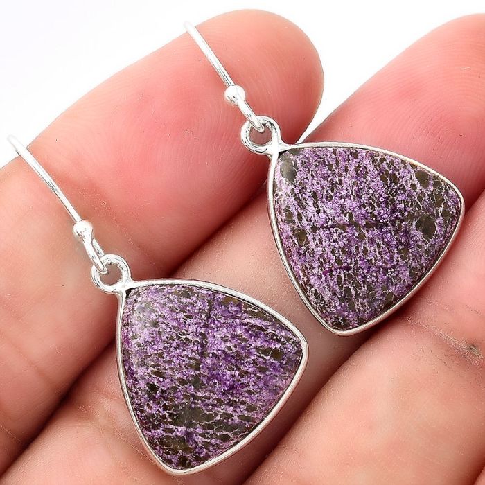 Natural Purpurite - South Africa Earrings SDE53350 E-1001, 16x16 mm