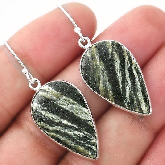 Natural Chrysotile Earrings SDE53383 E-1001, 15x25 mm