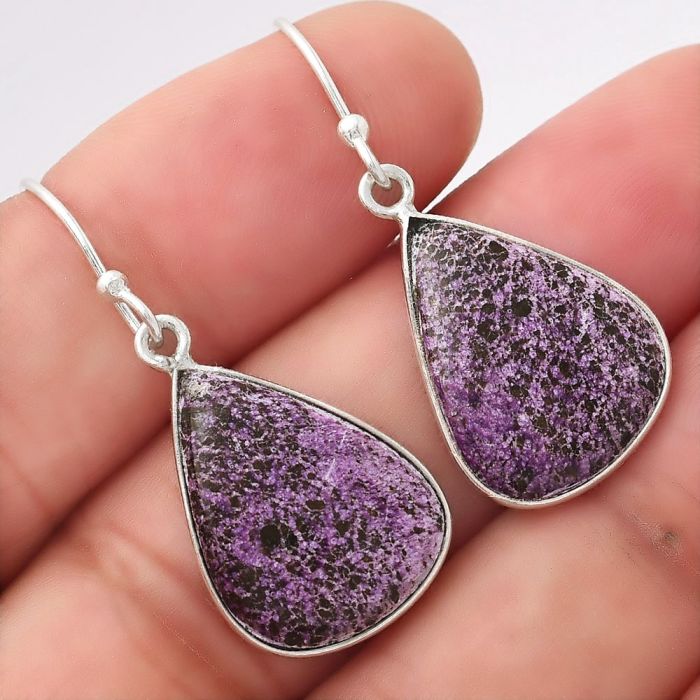 Natural Purpurite - South Africa Earrings SDE53444 E-1001, 14x19 mm