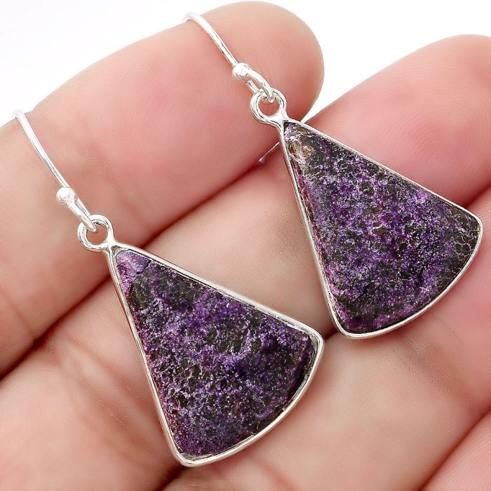 Natural Purpurite - South Africa Earrings SDE53477 E-1001, 16x21 mm