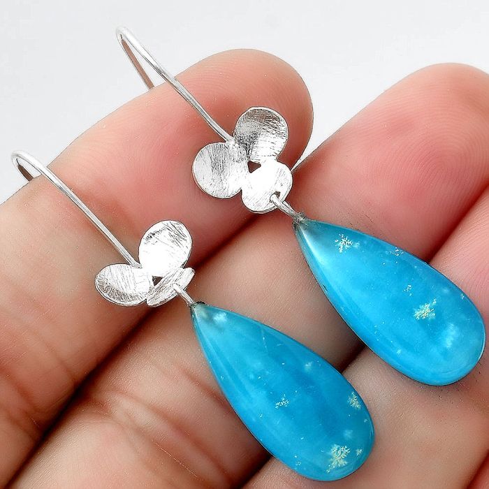 Natural Smithsonite Earrings SDE54603 E-1094, 10x22 mm