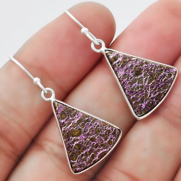 Natural Purpurite - South Africa Earrings SDE54643 E-1001, 15x18 mm