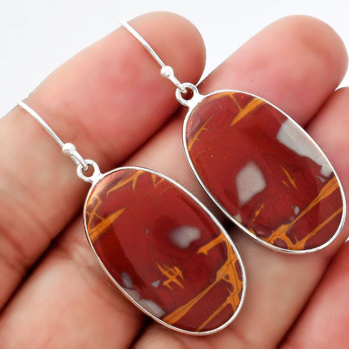 Natural Noreena Jasper Earrings SDE54657 E-1001, 17x28 mm