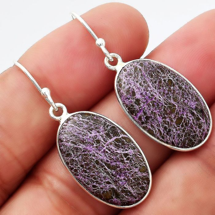 Natural Purpurite - South Africa Earrings SDE54666 E-1001, 13x21 mm