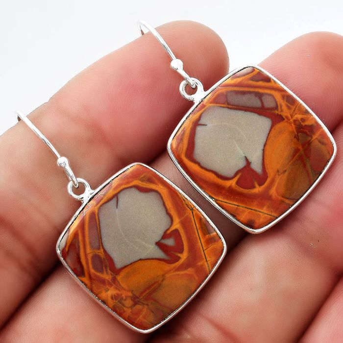 Natural Noreena Jasper Earrings SDE54667 E-1001, 20x20 mm