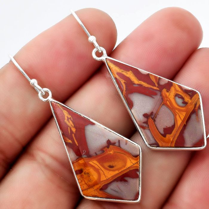 Natural Noreena Jasper Earrings SDE54670 E-1001, 17x31 mm