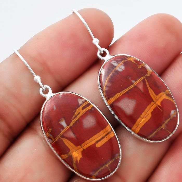 Natural Noreena Jasper Earrings SDE54682 E-1001, 17x27 mm