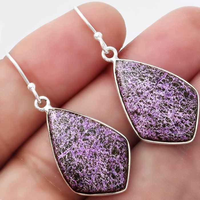 Natural Purpurite - South Africa Earrings SDE54692 E-1001, 15x23 mm