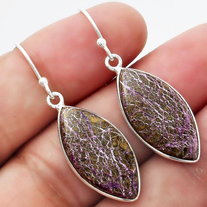 Natural Purpurite - South Africa Earrings SDE54715 E-1001, 12x23 mm