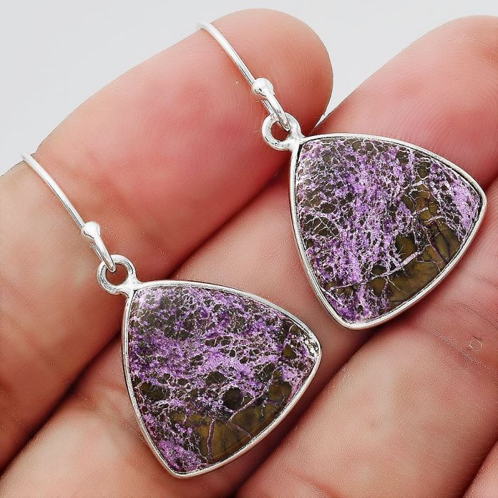 Natural Purpurite - South Africa Earrings SDE54718 E-1001, 17x17 mm