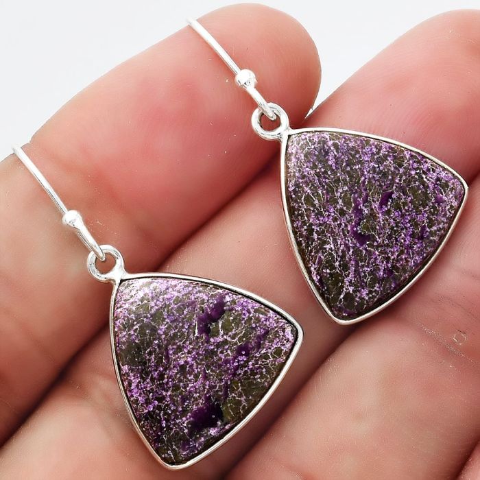 Natural Purpurite - South Africa Earrings SDE54720 E-1001, 16x17 mm