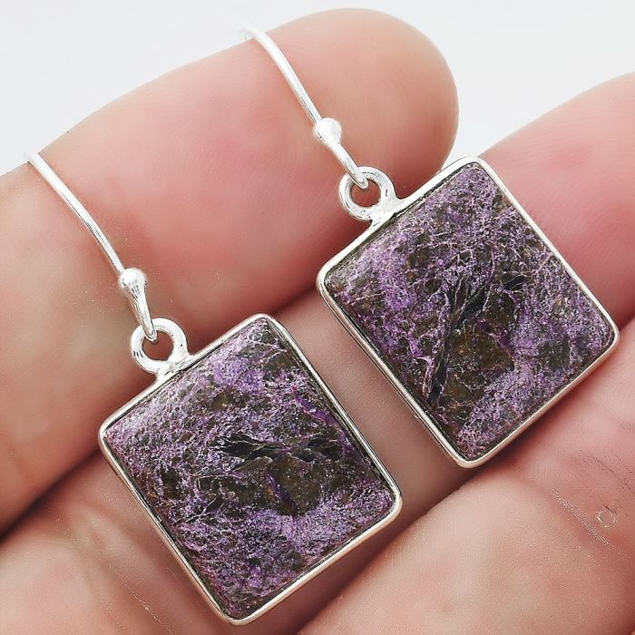 Natural Purpurite - South Africa Earrings SDE54772 E-1001, 13x15 mm