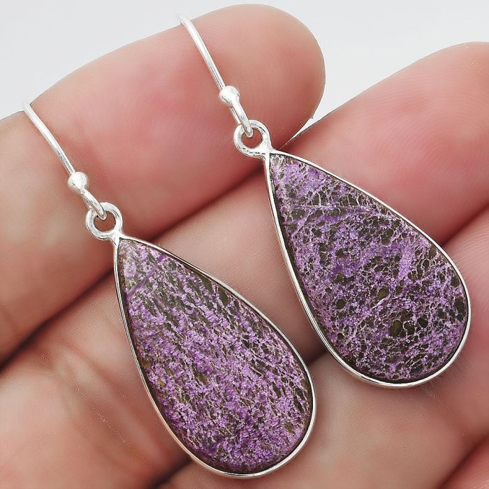 Natural Purpurite - South Africa Earrings SDE54797 E-1001, 13x25 mm