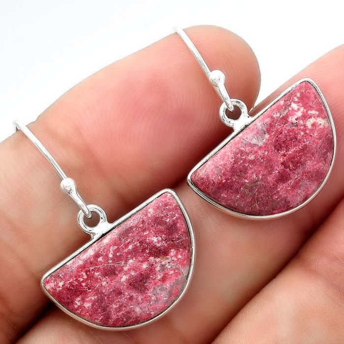 Natural Pink Thulite - Norway Earrings SDE54874 E-1001, 12x19 mm