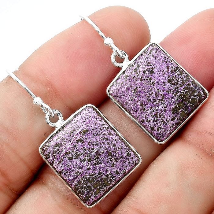 Natural Purpurite - South Africa Earrings SDE54955 E-1001, 14x16 mm