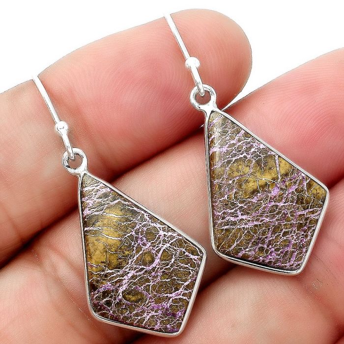 Natural Purpurite - South Africa Earrings SDE55020 E-1001, 15x22 mm