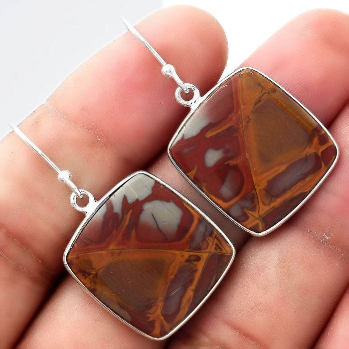 Natural Noreena Jasper Earrings SDE55064 E-1001, 19x20 mm